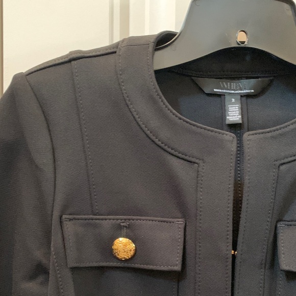 White House Black Market Elegant Black Blazer with Gold Accents - Picture 8 of 9